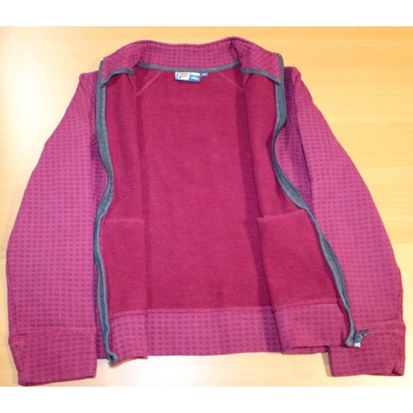 Womens Vintage 80s 90s FILA F-Box Full Zip Jacket Small Burgundy Cotton Blend - Picture 6 of 7